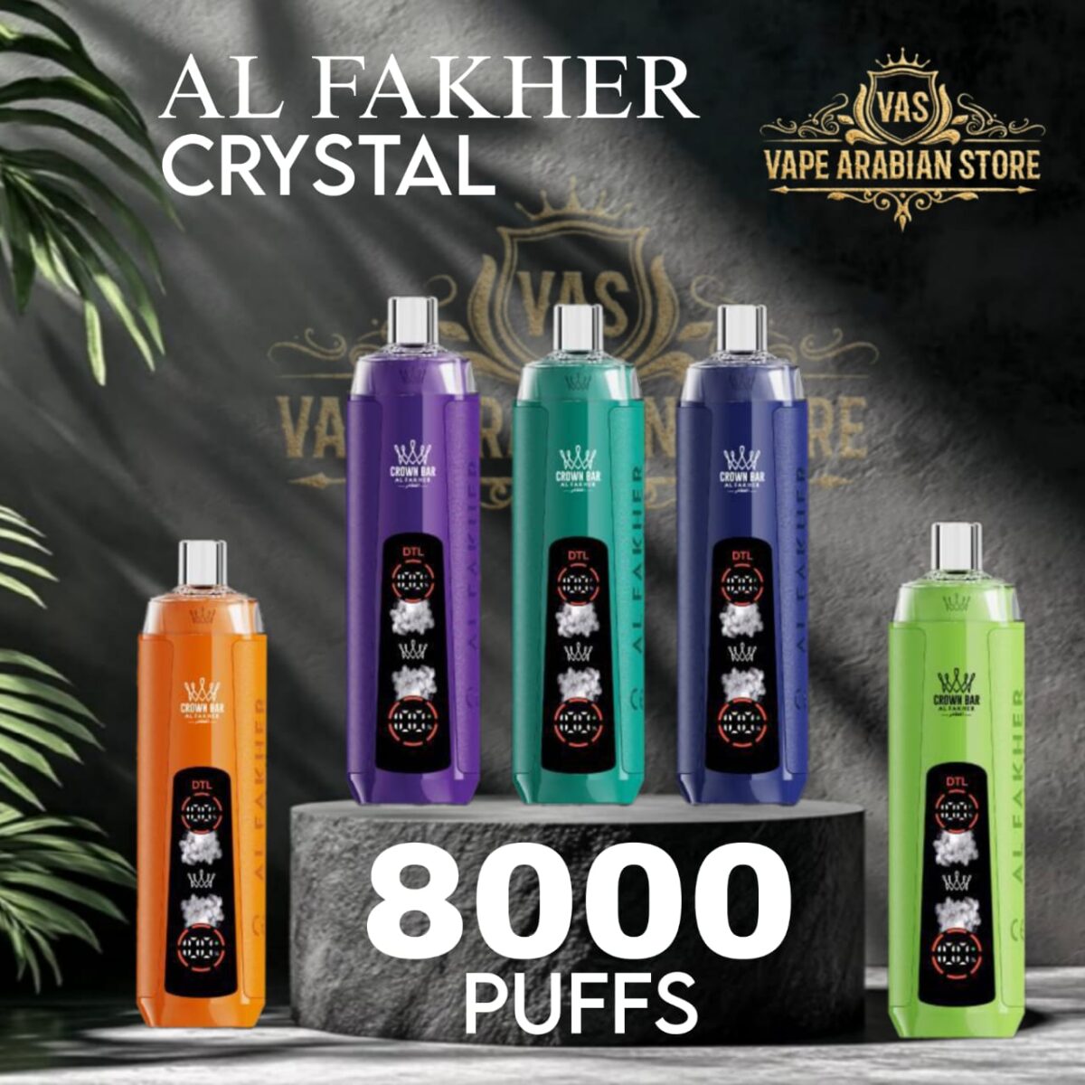 Al Fakhar Crown Bar Crystal 8000 Puffs